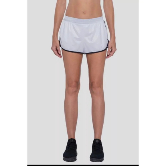 Koral Womens White Elastic Waist Running Training Sport Short Shorts Size S